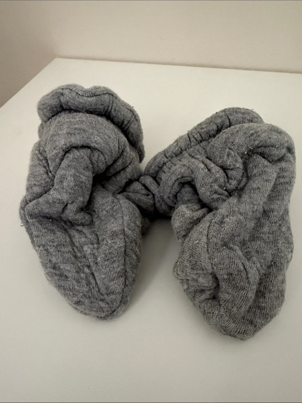 Gray Burts Bees Adjustable Organic Cotton Booties Size 3-6 Months